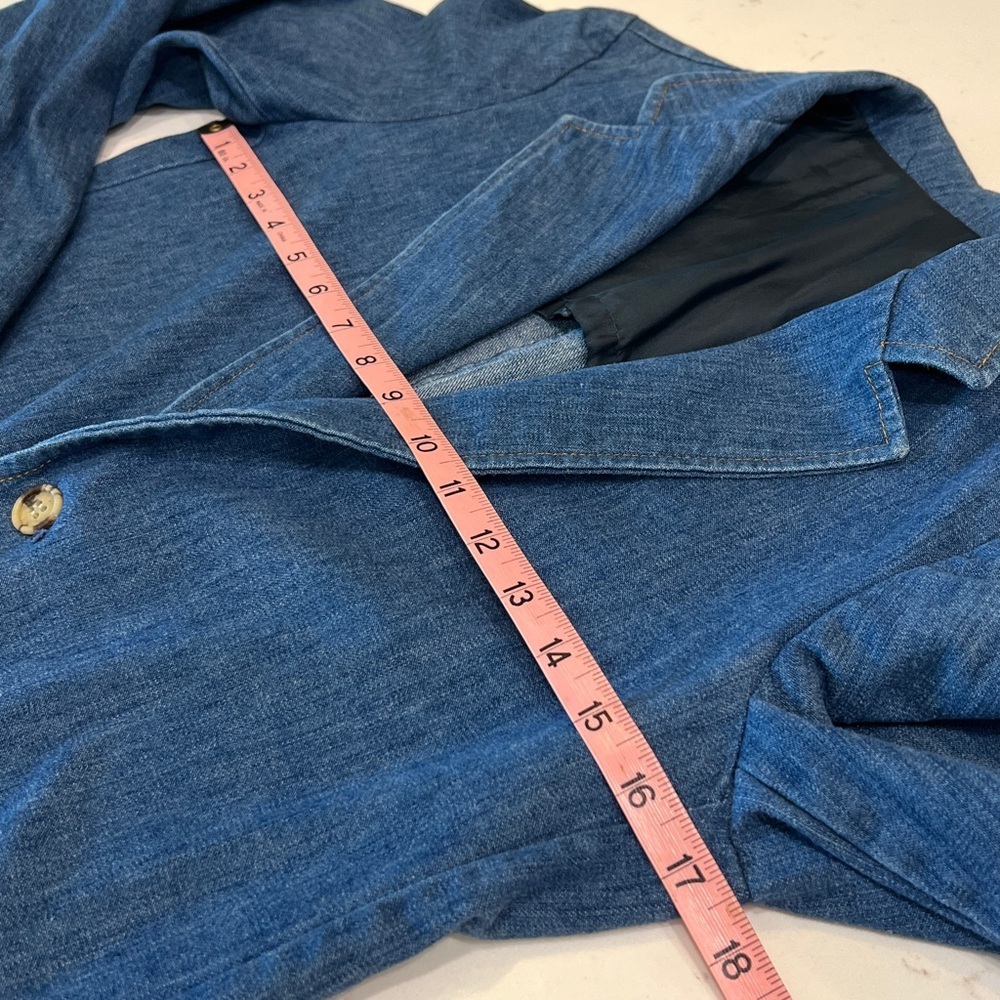 Vintage Lee Denim Blazer Jacket USA Made 2 Button Workwear Coat - Picture 8 of 10